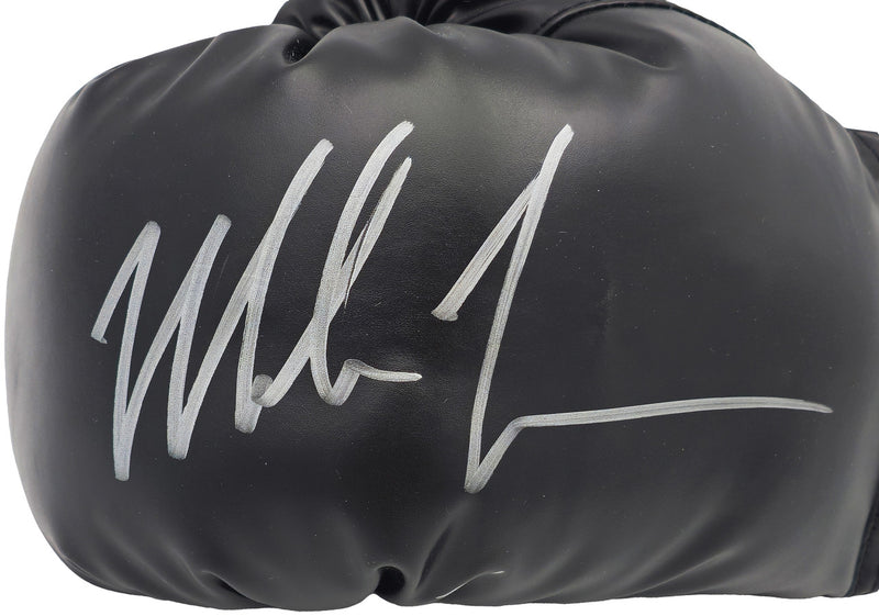 Mike Tyson Autographed Black Everlast Boxing Glove (Left Handed LH, Silver) JSA Stock #228078