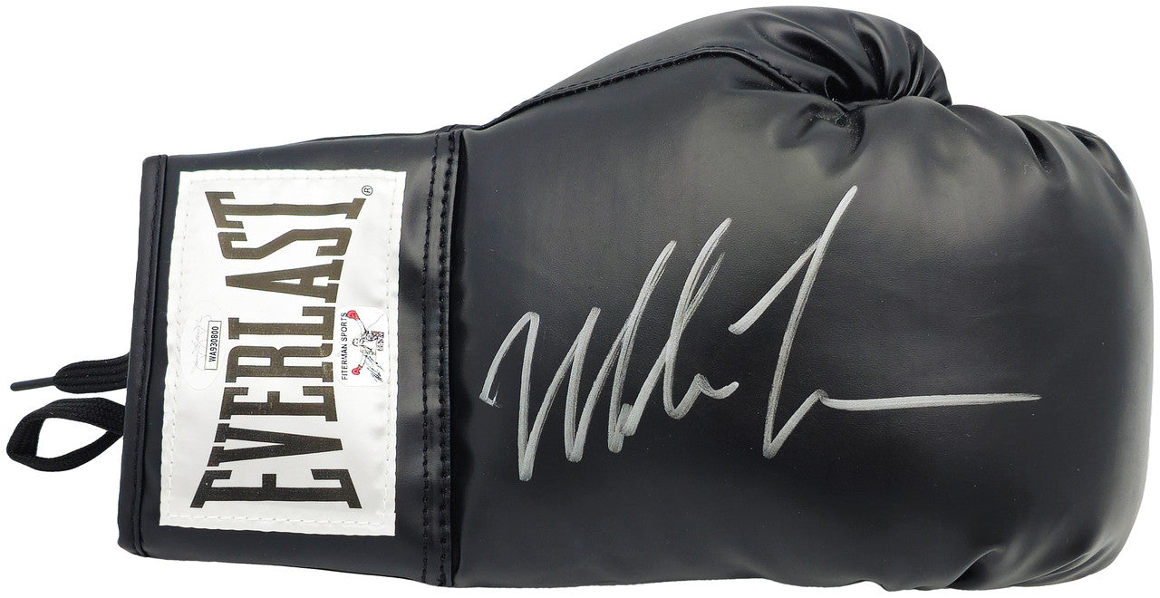 Mike Tyson Autographed Black Everlast Boxing Glove (Right Handed RH, Silver) JSA Stock #228079