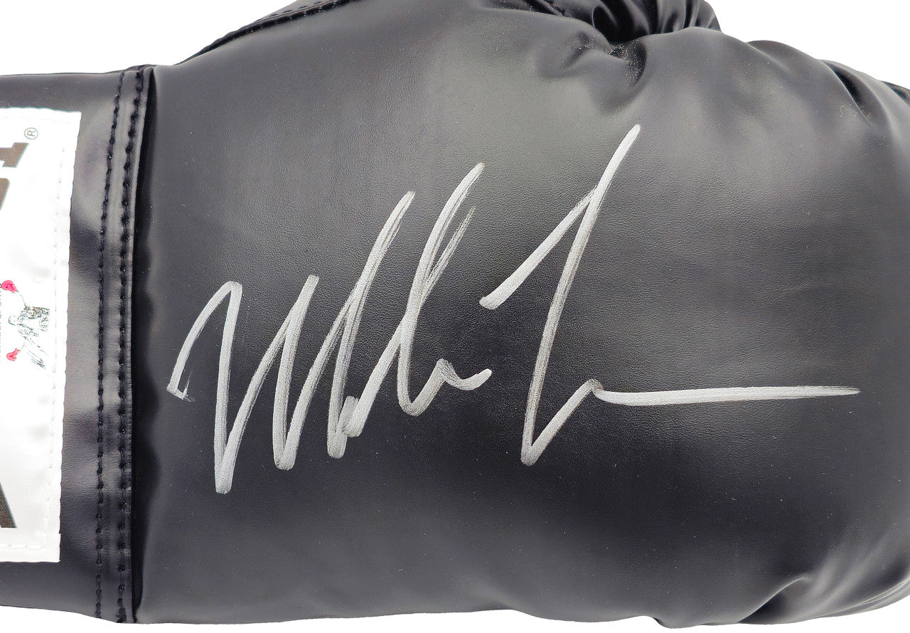Mike Tyson Autographed Black Everlast Boxing Glove (Right Handed RH, Silver) JSA Stock #228079