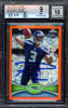 Russell Wilson Autographed 2012 Topps Chrome Orange Refractor Rookie Card #40 Seattle Seahawks BGS 9 Auto Grade Gem Mint 10 Beckett BAS #15530059