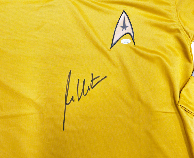 William Shatner Autographed Gold Star Trek Uniform Captain Kirk JSA Stock #228113