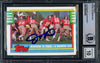 Joe Montana Autographed 1990 Topps Card #515 San Francisco 49ers Auto Grade Gem Mint 10 Beckett BAS Stock #228996