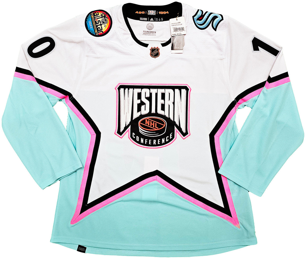 Seattle Kraken Matty Beniers Autographed White Adidas 2023 All Star Game Jersey Size 54 Fanatics Holo Stock #215323