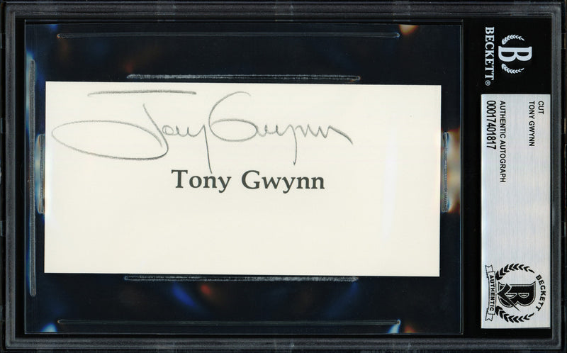 Tony Gwynn Autographed 2.5x5 Cut Signature San Diego Padres Beckett BAS Stock #239933