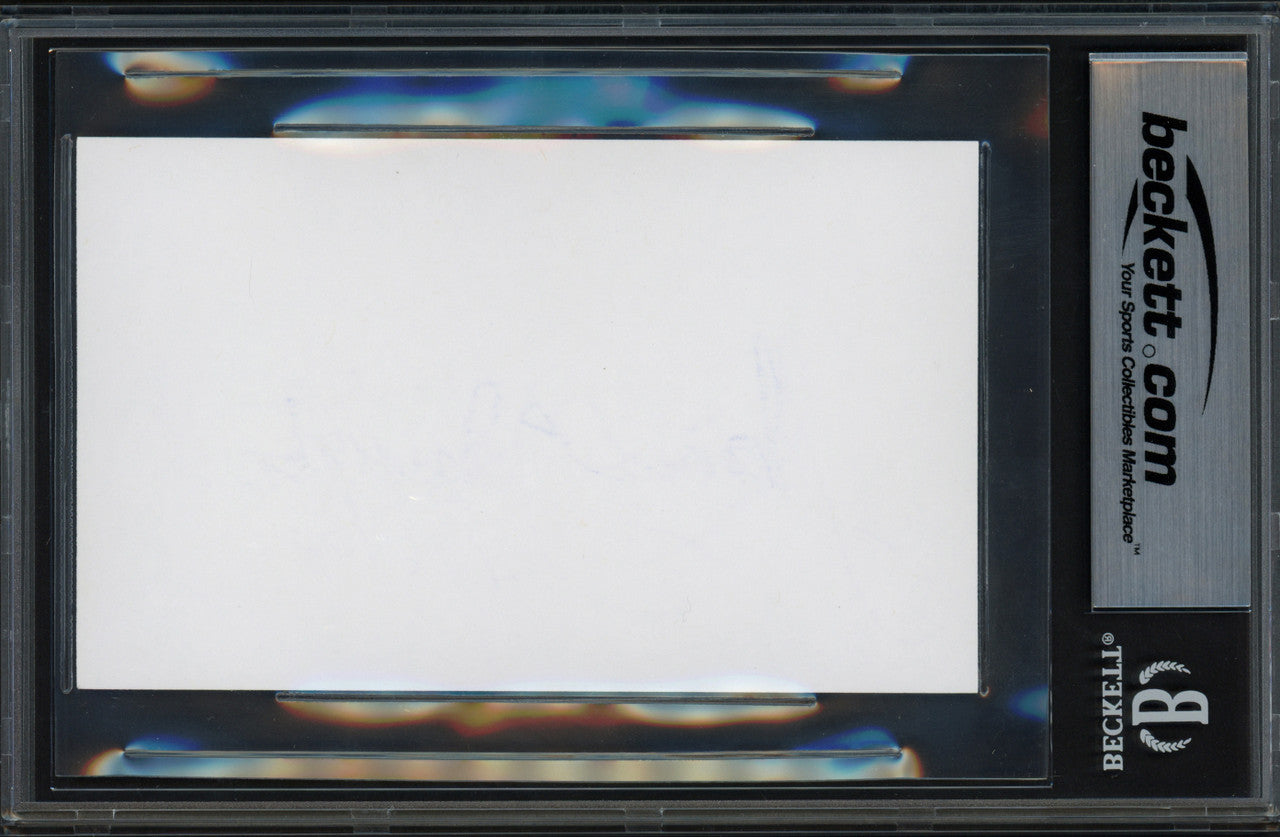 Jaime Jarrin Autographed 3x5 Index Card Los Angeles Dodgers "HOF 98" Beckett BAS Stock #239954
