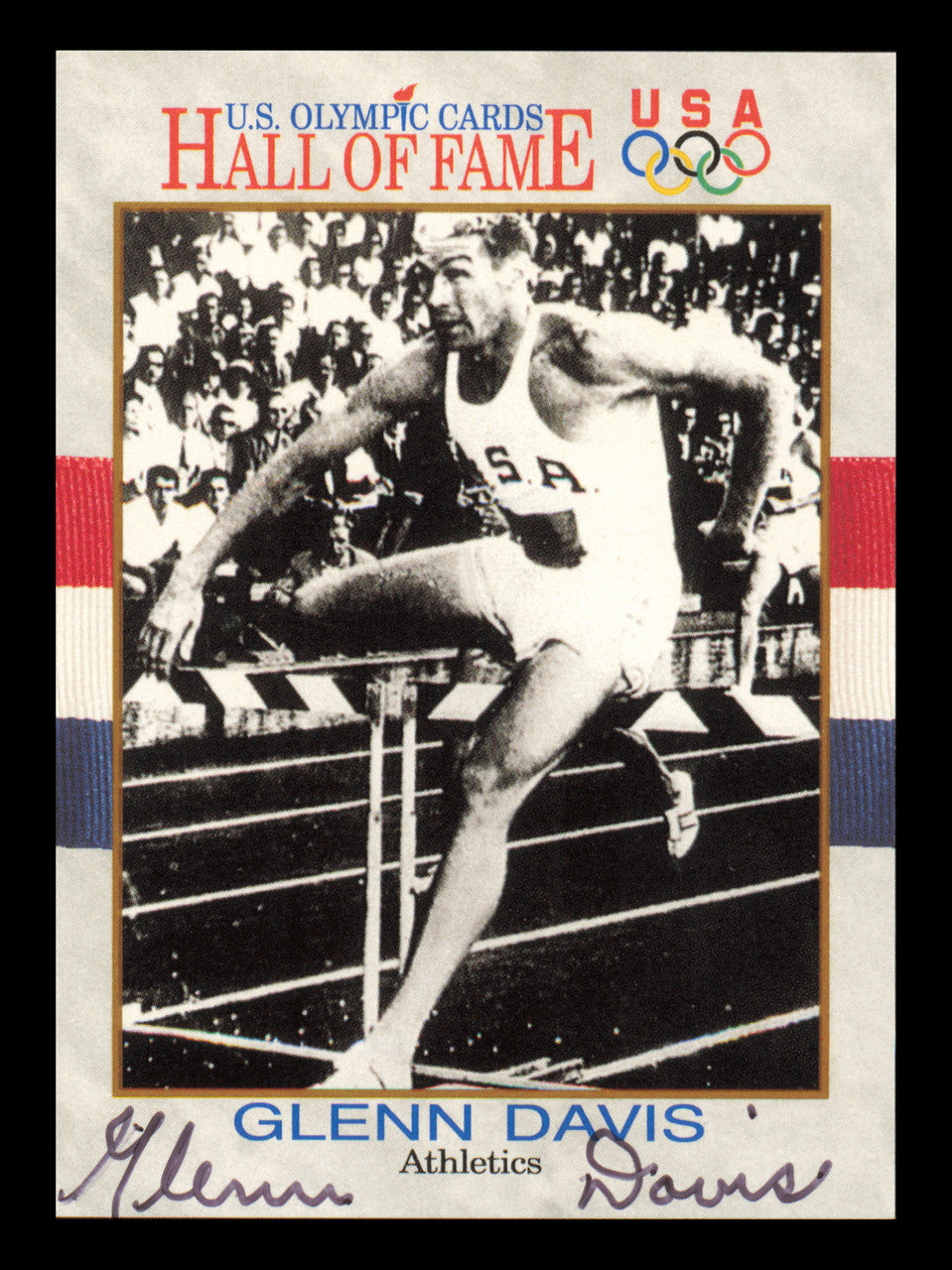 Glenn Davis Autographed 1991 Impel U.S. Olympics Card #35 SKU #240691