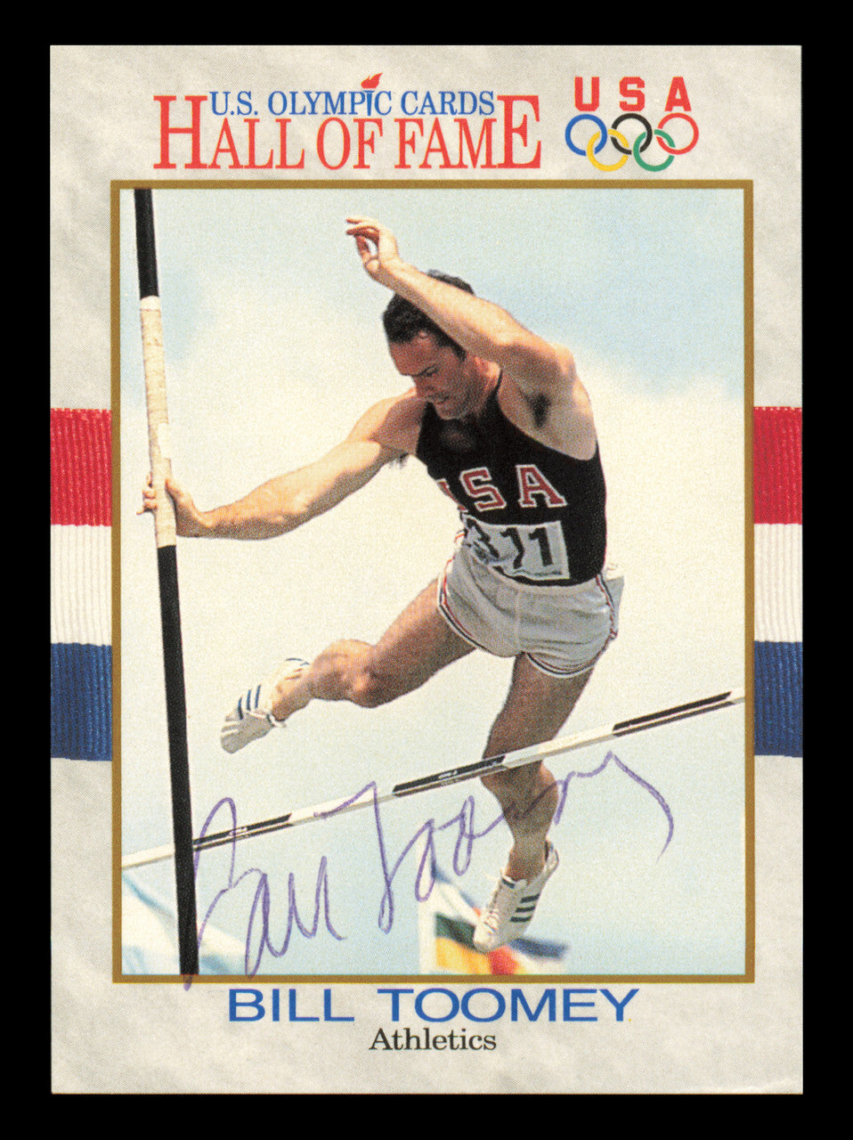 Bill Toomey Autographed 1991 Impel U.S. Olympics Card #23 SKU #240713