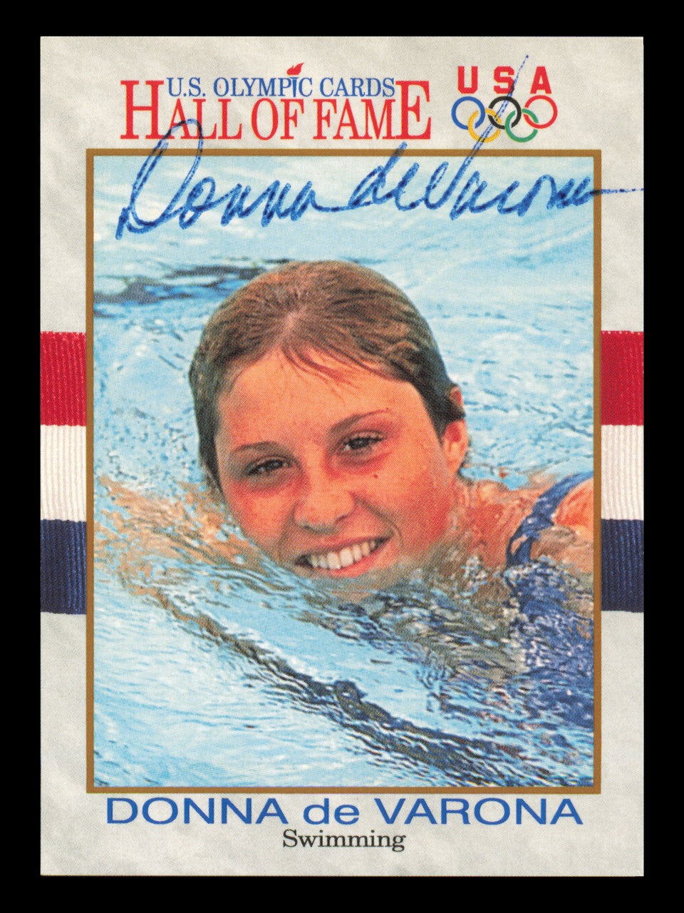 Donna De Varona Autographed 1991 Impel U.S. Olympics Card #37 SKU #240715