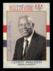 Leroy Walker Autographed 1991 Impel U.S. Olympics Card #76 SKU #240721