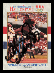 Willie Davenport Autographed 1991 Impel U.S. Olympics Card #83 SKU #241296