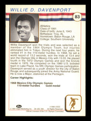 Willie Davenport Autographed 1991 Impel U.S. Olympics Card #83 SKU #241296