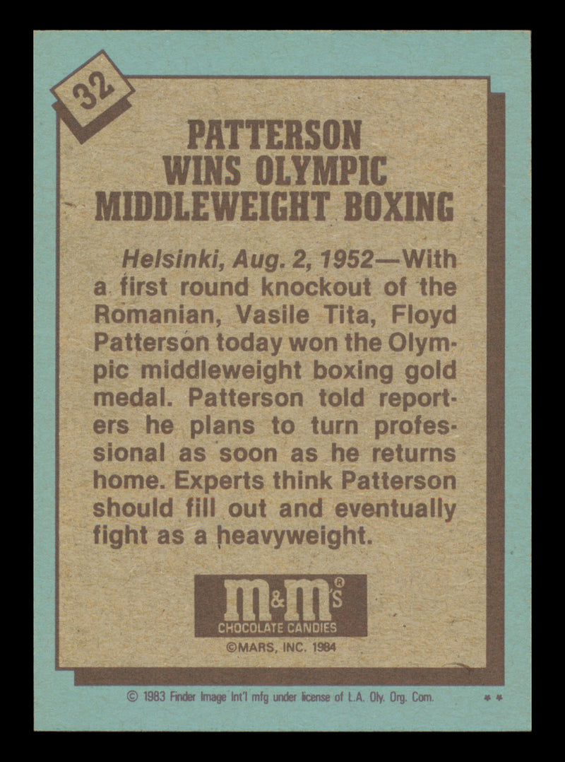 Floyd Patterson Autographed 1983 Topps M&M's Card #32 SKU #240748