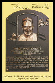 Robin Roberts Autographed Hall of Fame HOF Plaque Postcard Philadelphia Phillies SKU #240798