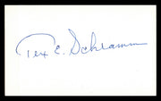 Tex Schramm Autographed 3x5 Index Card Dallas Cowboys SKU #240876