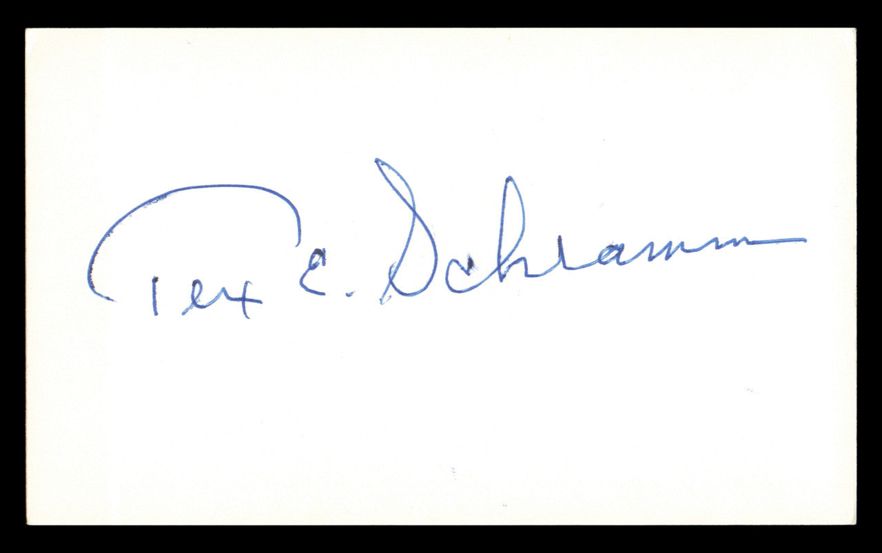 Tex Schramm Autographed 3x5 Index Card Dallas Cowboys SKU #240876