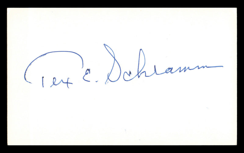 Tex Schramm Autographed 3x5 Index Card Dallas Cowboys SKU #240876