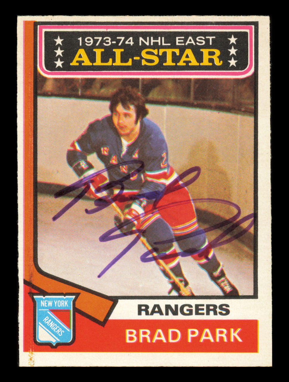 Brad Park Autographed 1974-75 O Pee Chee Card #131 New York Rangers SKU #240891