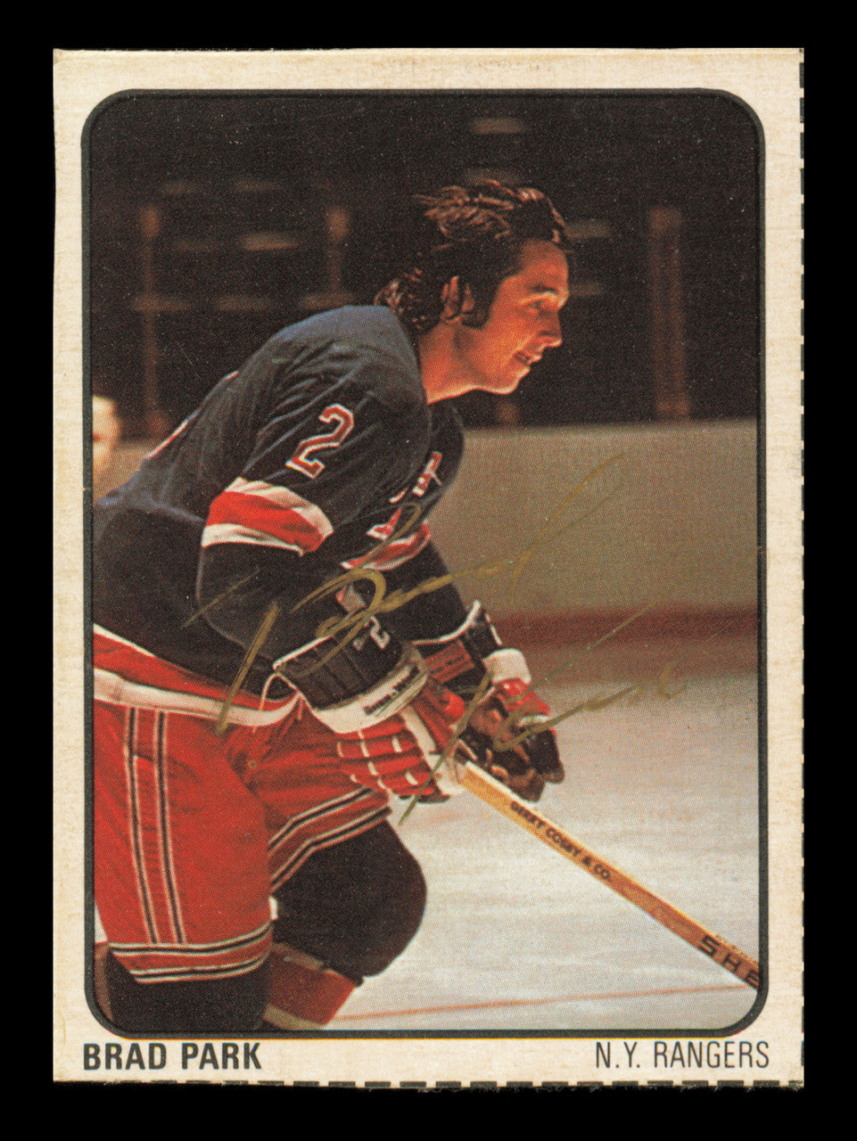 Brad Park Autographed 1974-75 Lipton Soup Card #10 New York Rangers SKU #240894