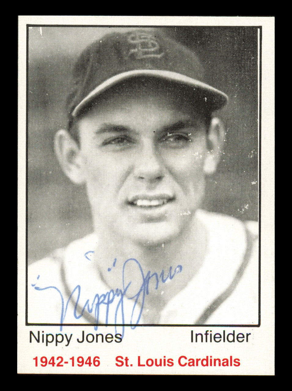 Nippy Jones Autographed 1983 TCMA Card #37 St. Louis Cardinals SKU #240900