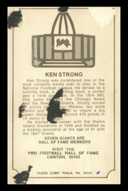 Ken Strong Autographed 1974 Fleer Card New York Giants (Back Damage) SKU #240904