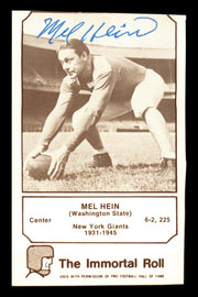 Mel Hein Autographed 1975 Fleer Card #12 New York Giants SKU #240905