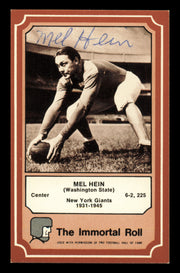 Mel Hein Autographed 1975 Fleer Card #12 New York Giants SKU #240908