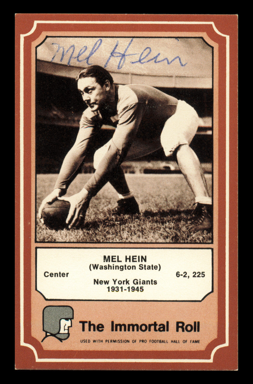 Mel Hein Autographed 1975 Fleer Card #12 New York Giants SKU #240908