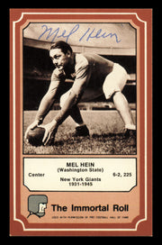 Mel Hein Autographed 1975 Fleer Card #12 New York Giants SKU #240909