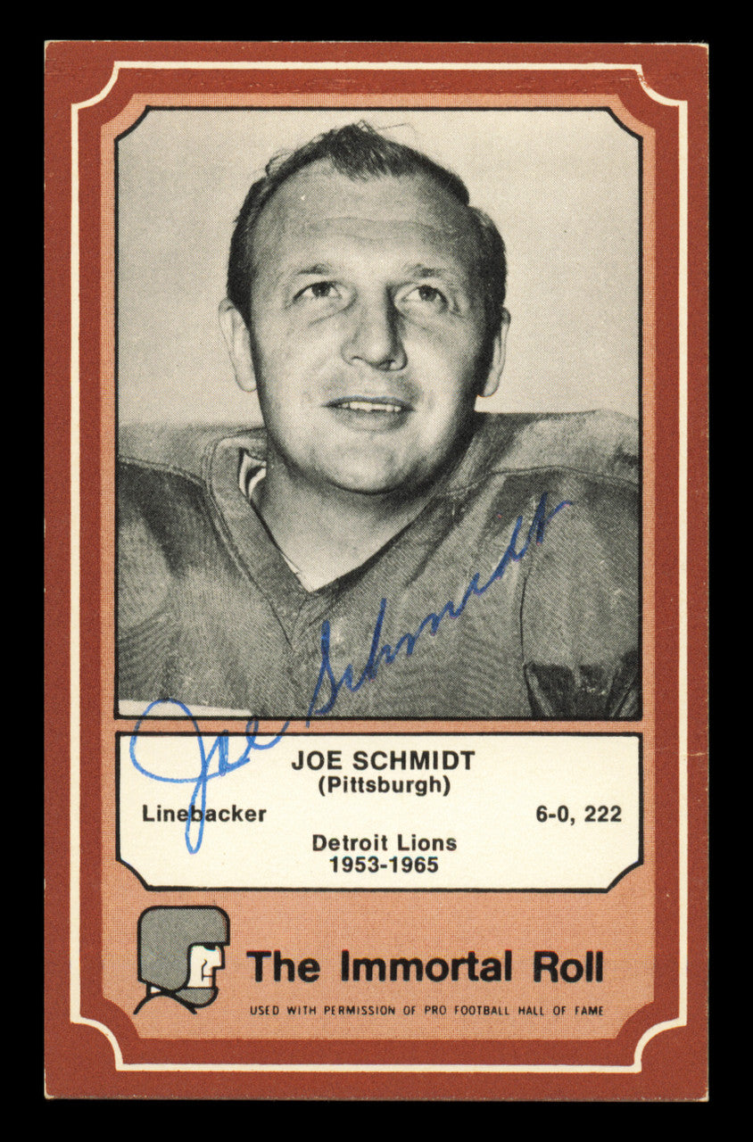 Joe Schmidt Autographed 1975 Fleer Card #79 Detroit Lions SKU #240914