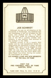 Joe Schmidt Autographed 1975 Fleer Card #79 Detroit Lions SKU #240914