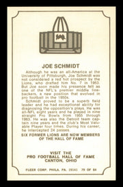 Joe Schmidt Autographed 1975 Fleer Card #79 Detroit Lions SKU #240915
