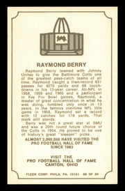 Raymond Berry Autographed 1975 Fleer Card #66 Baltimore Colts SKU #240916