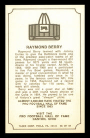 Raymond Berry Autographed 1975 Fleer Card #66 Baltimore Colts SKU #240917