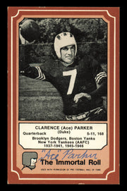 Clarence Ace Parker Autographed 1975 Fleer Card #68 Brooklyn Dodgers SKU #240919