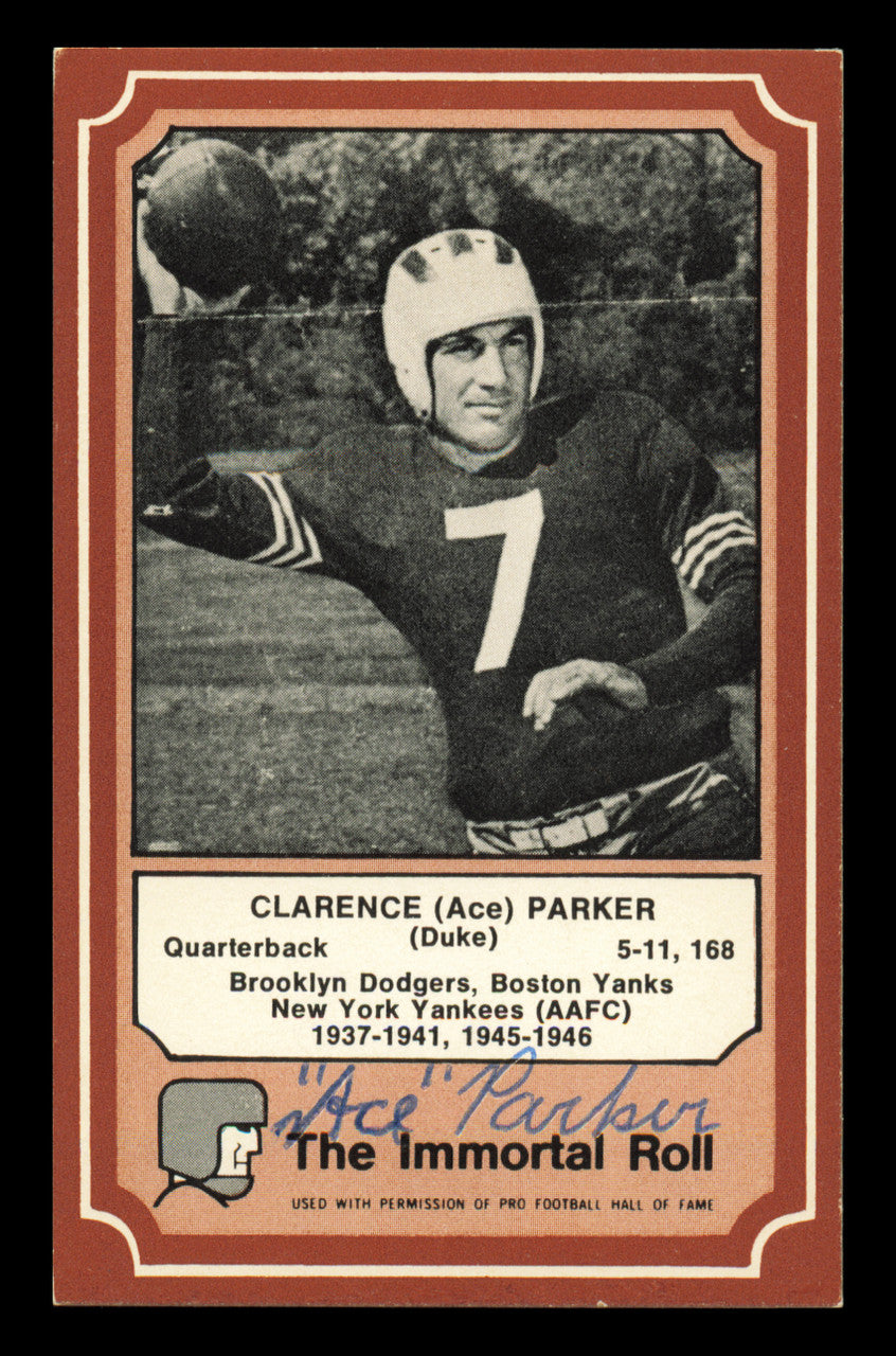 Clarence Ace Parker Autographed 1975 Fleer Card #68 Brooklyn Dodgers SKU #240920