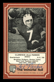 Clarence Ace Parker Autographed 1975 Fleer Card #68 Brooklyn Dodgers SKU #240921
