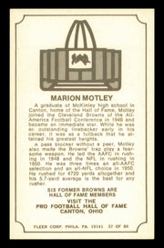 Marion Motley Autographed 1975 Fleer Card #37 Cleveland Browns SKU #240922