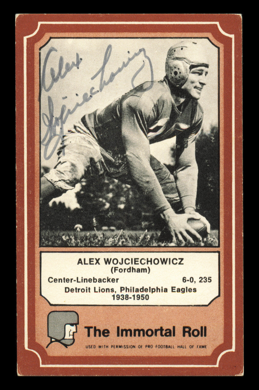 Alex Wojciechowicz Autographed 1975 Fleer Card #57 Philadelphia Eagles SKU #240925