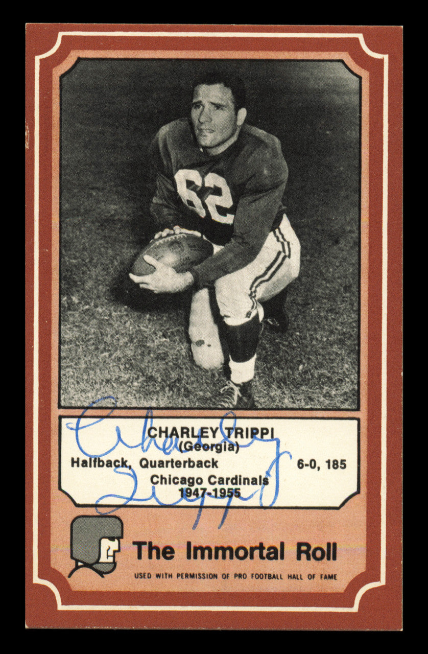 Charley Trippi Autographed 1975 Fleer Card #43 Chicago Cardinals SKU #240929