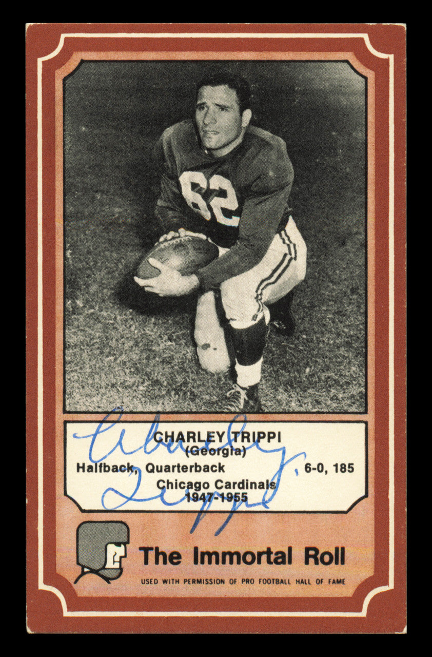 Charley Trippi Autographed 1975 Fleer Card #43 Chicago Cardinals SKU #240930