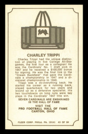 Charley Trippi Autographed 1975 Fleer Card #43 Chicago Cardinals SKU #240930