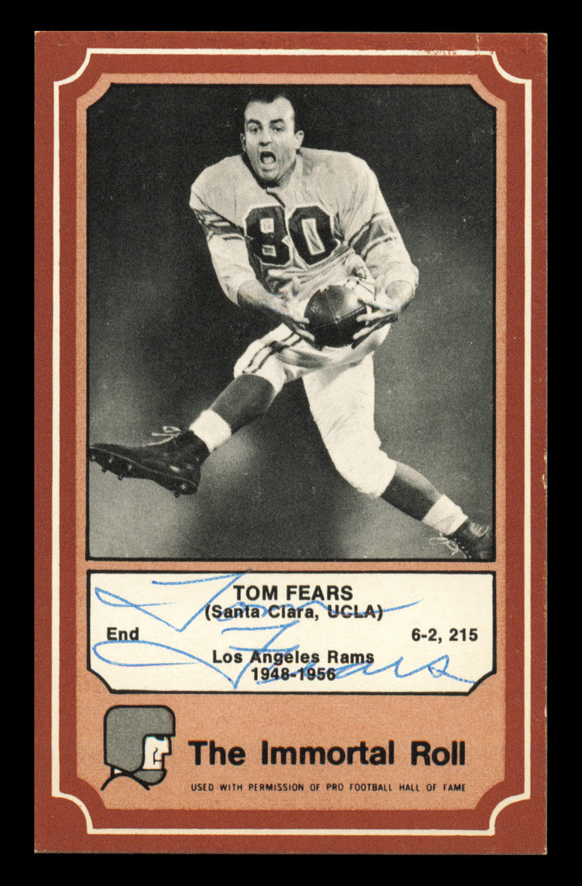Tom Fears Autographed 1975 Fleer Card #72 Los Angeles Rams SKU #240931