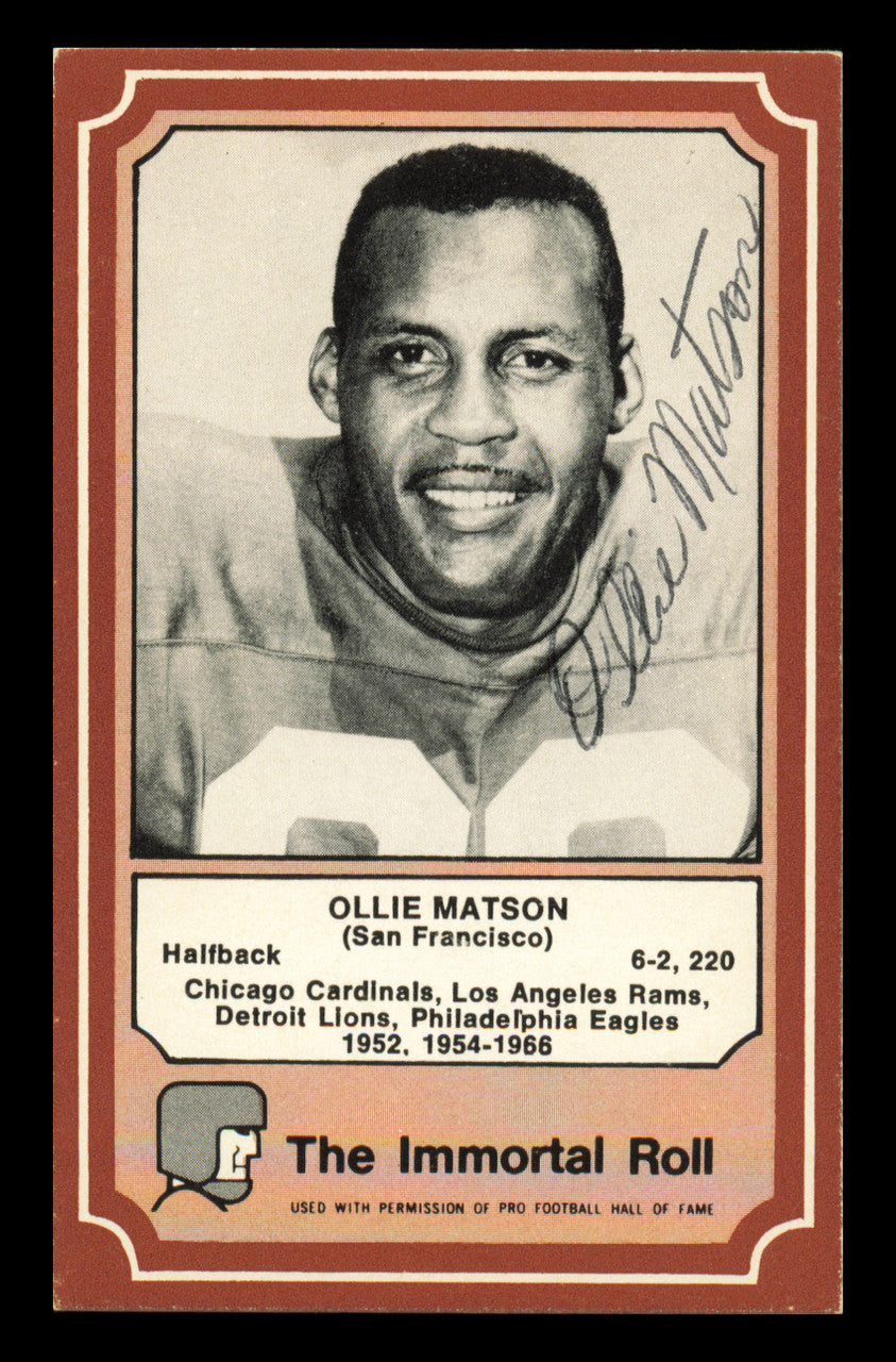 Ollie Matson Autographed 1975 Fleer Card #35 San Francisco 49ers SKU #240949