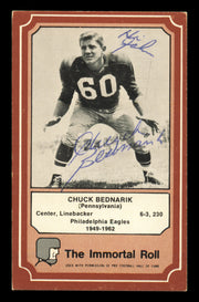 Chuck Bednarik Autographed 1975 Fleer Card #22 Philadelphia Eagles SKU #240954