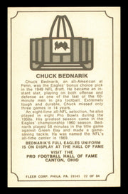 Chuck Bednarik Autographed 1975 Fleer Card #22 Philadelphia Eagles SKU #240954