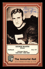 George McAfee Autographed 1975 Fleer Card #9 Chicago Bears SKU #240959