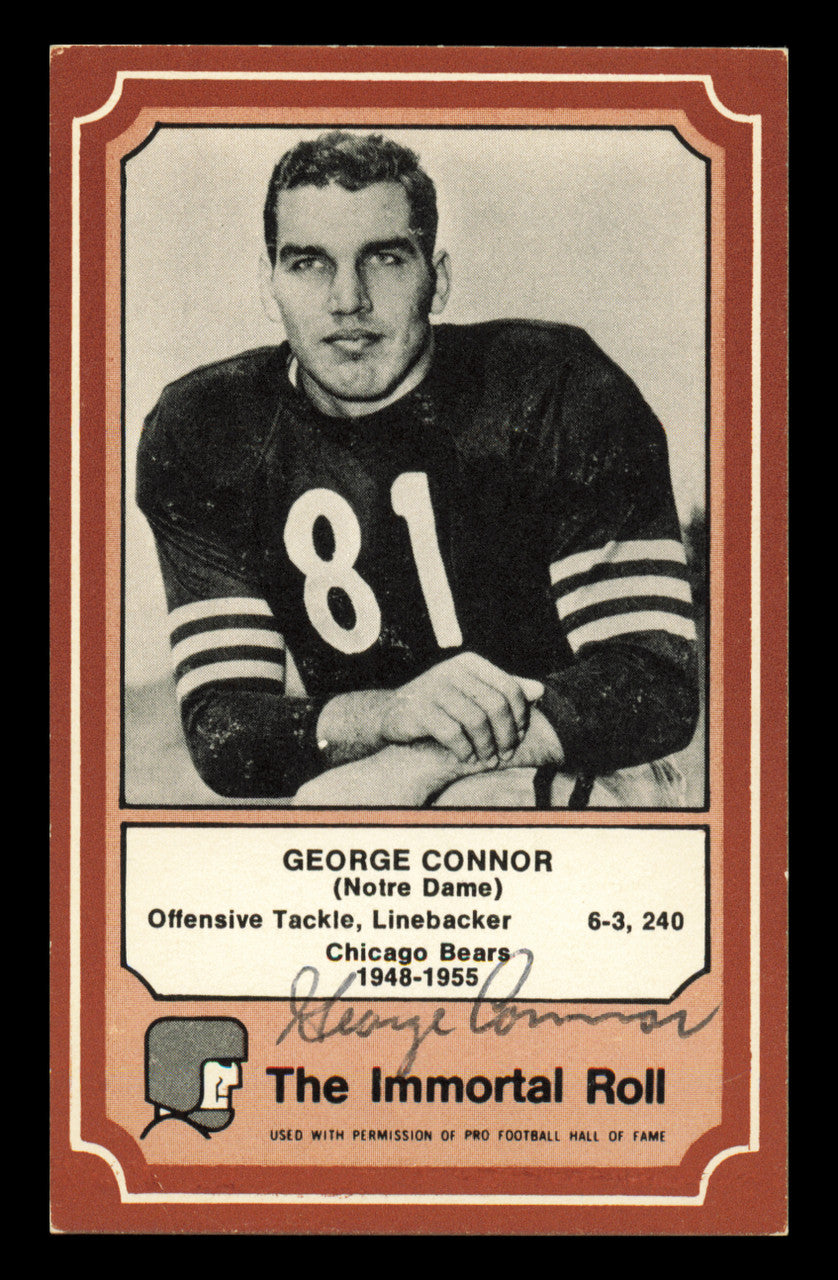 George Connor Autographed 1975 Fleer Card #59 Chicago Bears SKU #240960