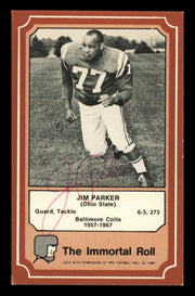 Jim Parker Autographed 1975 Fleer Card #65 Baltimore Colts SKU #240966