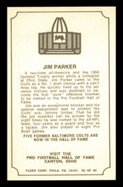 Jim Parker Autographed 1975 Fleer Card #65 Baltimore Colts SKU #240966