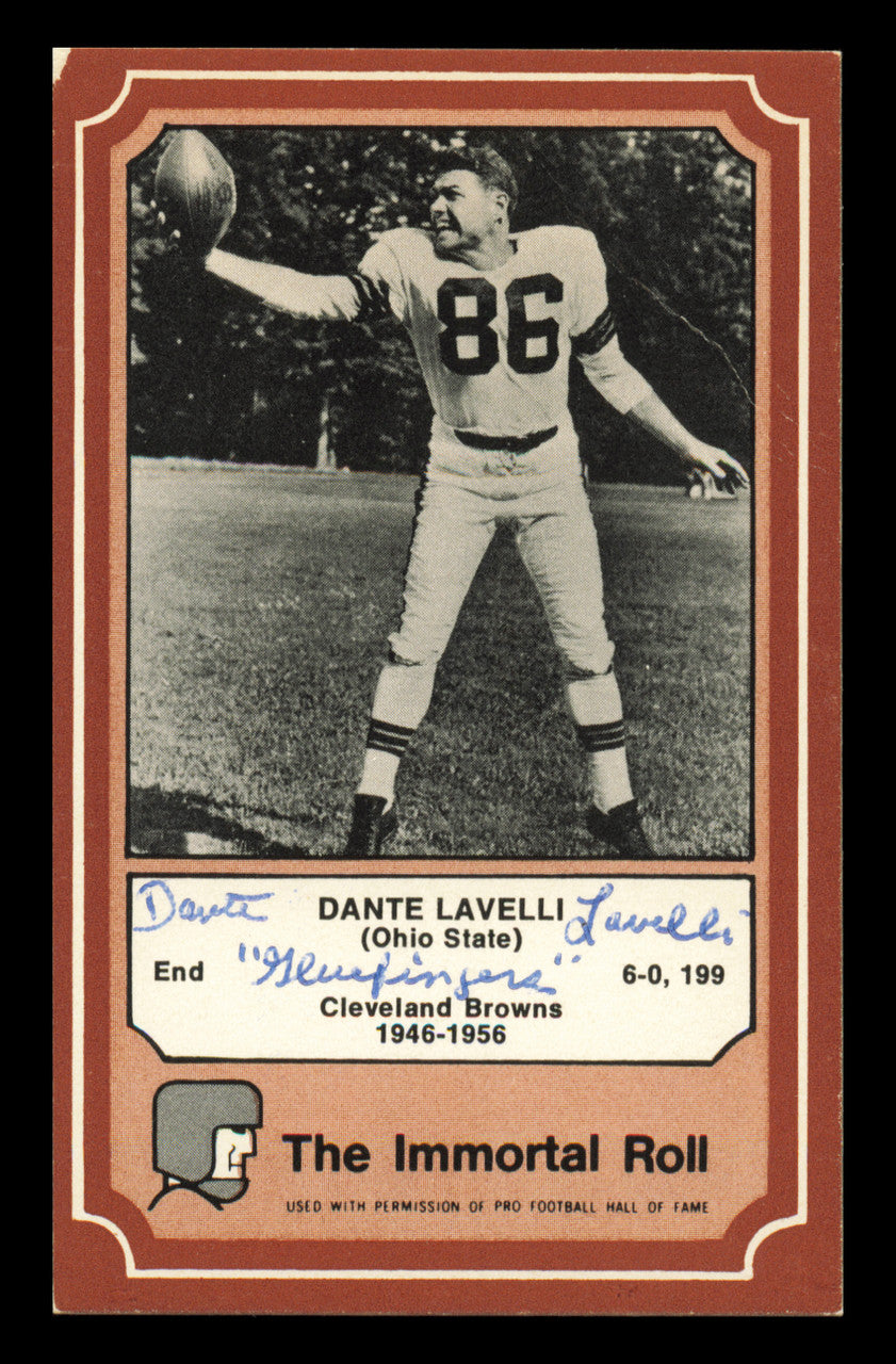 Dante "Gluefingers" Lavelli Autographed 1975 Fleer Card #58 Cleveland Browns SKU #240968
